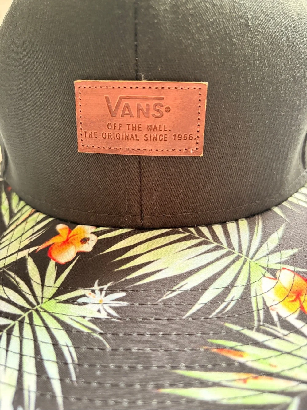 Vans Black Snapback with Tropical Floral Brim